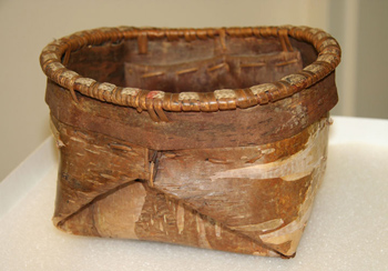 woven birth bark basket