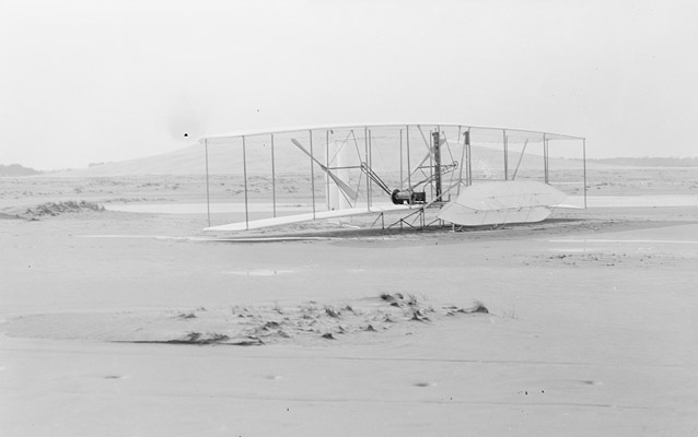 Damaged Flyer at the end of the day- Kitty Hawk, 1903 Damaged Flyer at the end of the day- Kitty Hawk, 1903