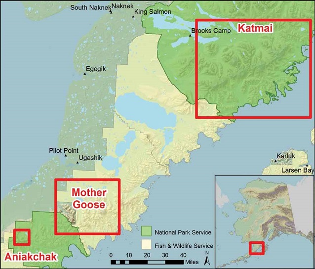 close up of the Alaska peninsula region close up of the Alaska peninsula region