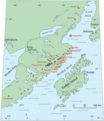 map of the upper Alaska Peninsula map of the upper Alaska Peninsula