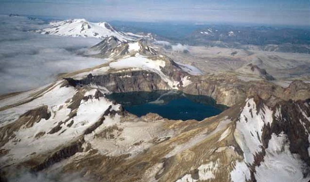 Aerial view of the Katmai caldera Aerial view of the Katmai caldera