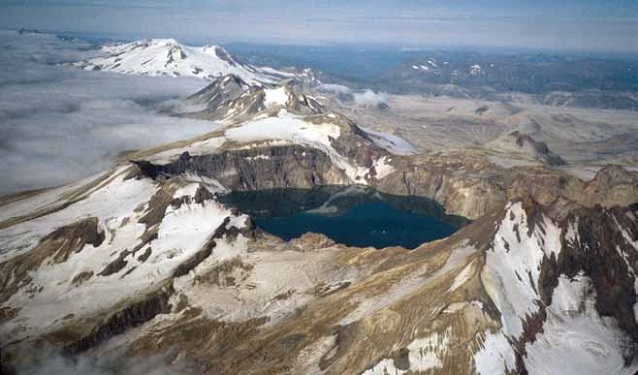 Aerial view of the Katmai caldera