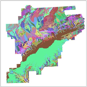 map of Denali National Park and Preserve showing soil classifications in the park map of Denali National Park and Preserve showing soil classifications in the park