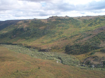 gravelly slopes in the distance gravelly slopes in the distance