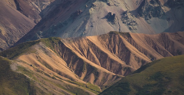 Aerial view of brown mountains