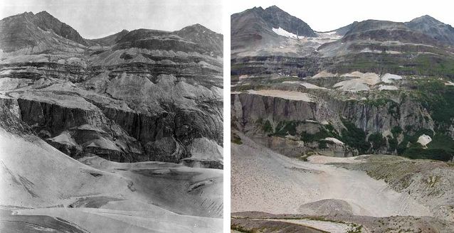 two photos comparing a wall of a canyon over time two photos comparing a wall of a canyon over time