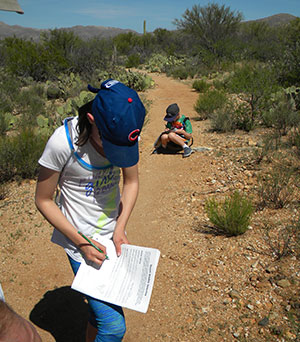 Talia and younger brother Nate working on Junior Ranger books Talia and younger brother Nate working on Junior Ranger books
