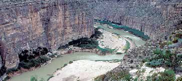Rio Grande river flowing through a canyon Rio Grande river flowing through a canyon