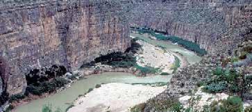 Rio Grande river flowing through a canyon