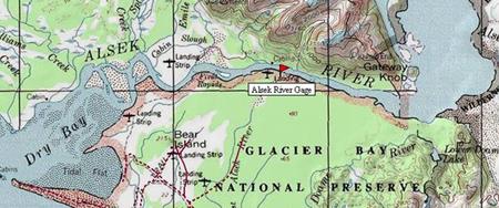 map of Alsek River and Dry Bay 