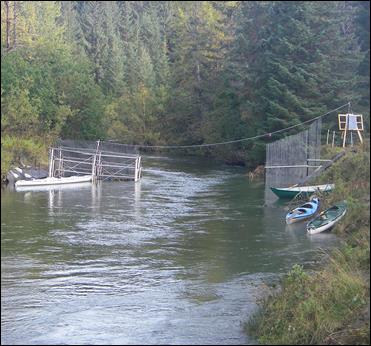 sonar device installed across a river