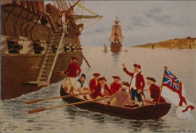 Lord Dunmore flees Williamsburg in 1775