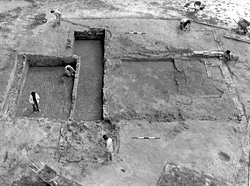 Aerial of Richneck Plantation archeological dig Aerial of Richneck Plantation archeological dig