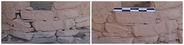 two photos showing a wall before and after it was stabilized