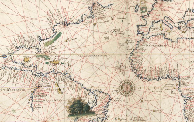 Atlantic Ocean map, C. 1544