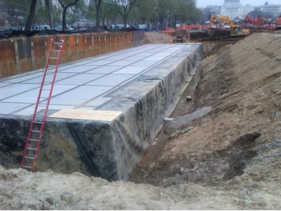 National Mall Cistern in place ready to be buried out of sight below the National Mall National Mall Cistern in place ready to be buried out of sight below the National Mall