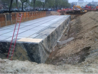 National Mall Cistern in place ready to be buried out of sight below the National Mall