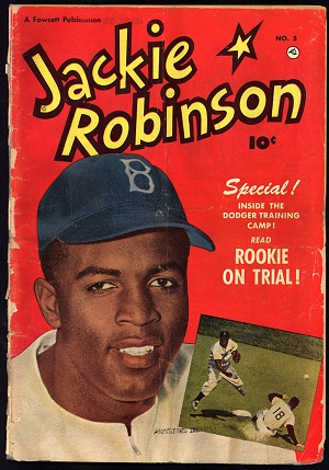 Magazine headline with picture of Jackie Robinson 