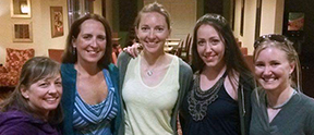 Five women in a group. Five women in a group.