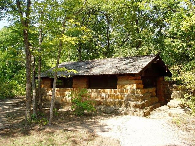 Little Niagara Falls/Travertine Island comfort station (K. Ruhnke, NPS)