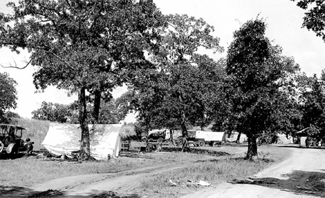 Camping at Central Camp, circa 1933 (Central Campground: Cultural Landscapes Inventory, NPS, 2007) Camping at Central Camp, circa 1933 (Central Campground: Cultural Landscapes Inventory, NPS, 2007)