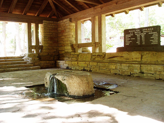 Interior of Pavilion Springs (K. Ruhnke, NPS)