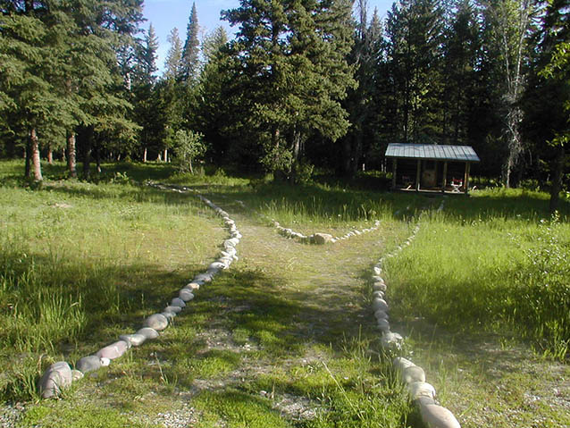 Stone lined paths at Murie Ranch, 2008 (J. Cowley, NPS)
