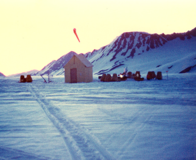 Snowmachine  Camp  on  Harding  Ice  Cap,  1970.