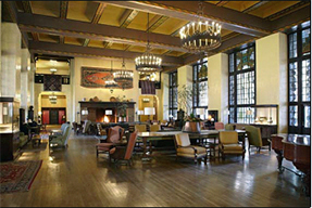Interior view of the great room. Interior view of the great room.