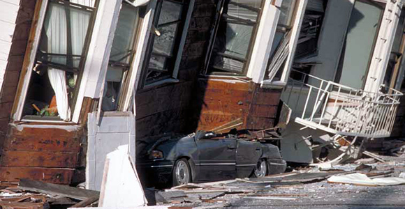 home drastically damaged by an earthquake home drastically damaged by an earthquake