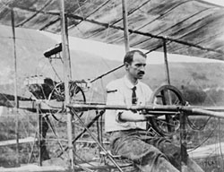 Glenn Curtiss in plane