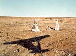 Two monuments mark the Roger-Post Site