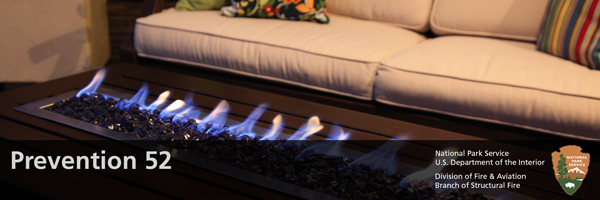 Coffee table with decorative flames of fire