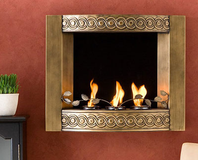 Art with live flames hanging on the wall Art with live flames hanging on the wall