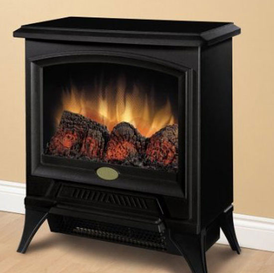 black electrical fireplace