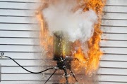 Deep fryer turkey in flames