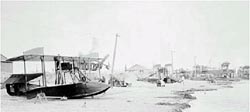 Naval aircraft on the beach at Pensacola during World War I