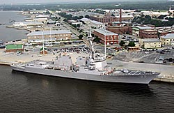 Ship at port at Pensacola Naval Air Station, Florida