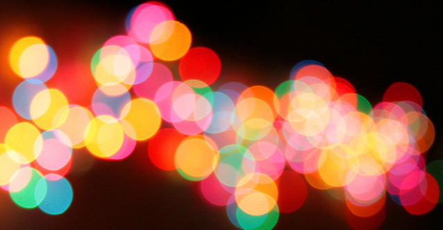 abstract christmas lights on a black background