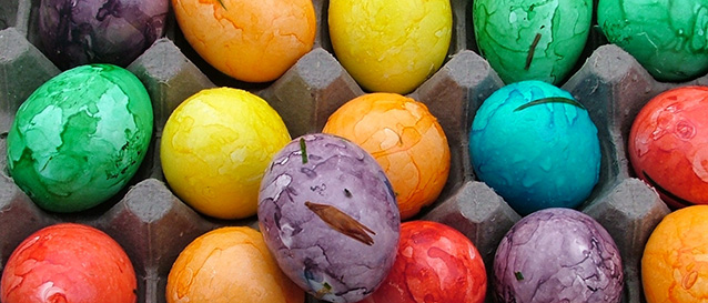 brightly colored easter eggs