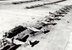 Airacobra Fighters at Ladd Field readying for flight to Siberia