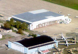 Aerial view of Hangar No. 1 United States Naval Air Station Wildwood