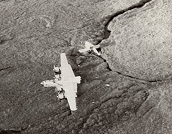 Atka B-24 D Liberator-posistion and condition of aircraft at crash site, 1978.