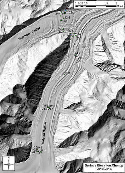 image of the traleika and muldrow glaciers 