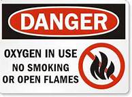 oxygen danger warning label oxygen danger warning label