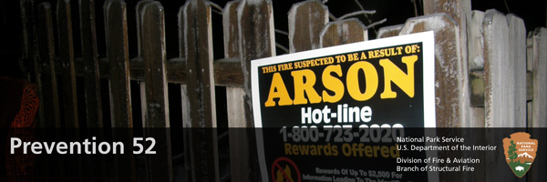 Arson Sign on a fence Arson Sign on a fence