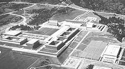 Aerial view of the United States Air Force Academy campus 