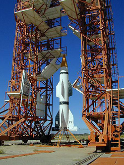 Launch Complex 22 (Gantry Crane) with a Hermes A-1 missile 
