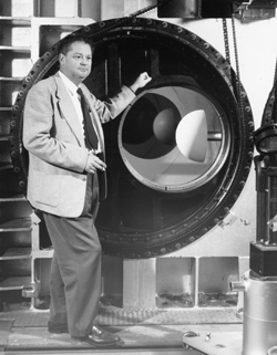 Julin Allen stands beside the observation window Julin Allen stands beside the observation window