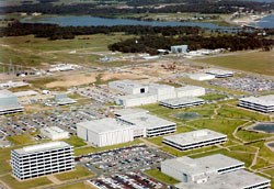 Aerial view of the Johnson Manned Space Flight Center